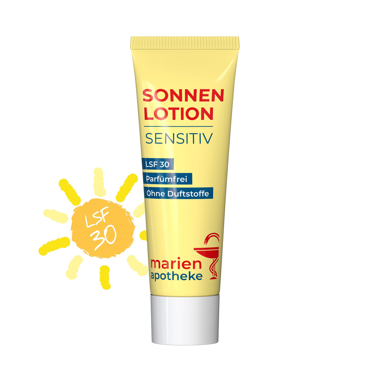 Voorbeeld van een eigen ontwerp op zonnebrand gevoelige huid SPF 30 in tube van 25 ml