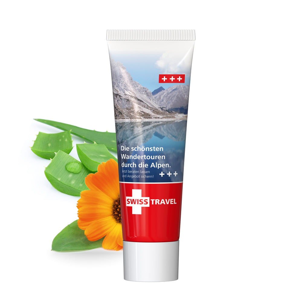 Voorbeeld van een eigen ontwerp op handbalsem goudsbloem-aloë vera in tube van 25 ml