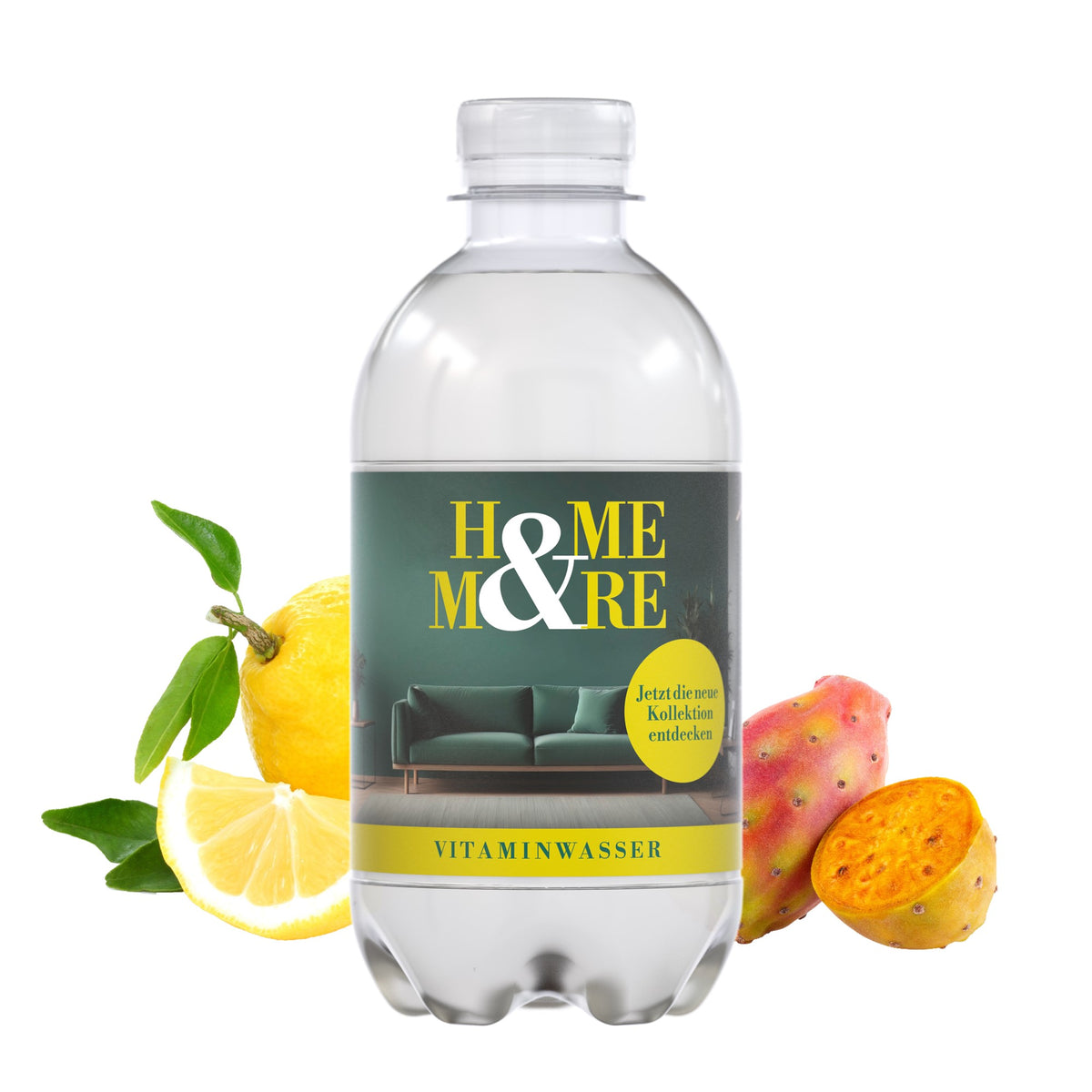 Voorbeeld van een eigen ontwerp op vitaminewater citroen-cactus in petfles van 330 ml