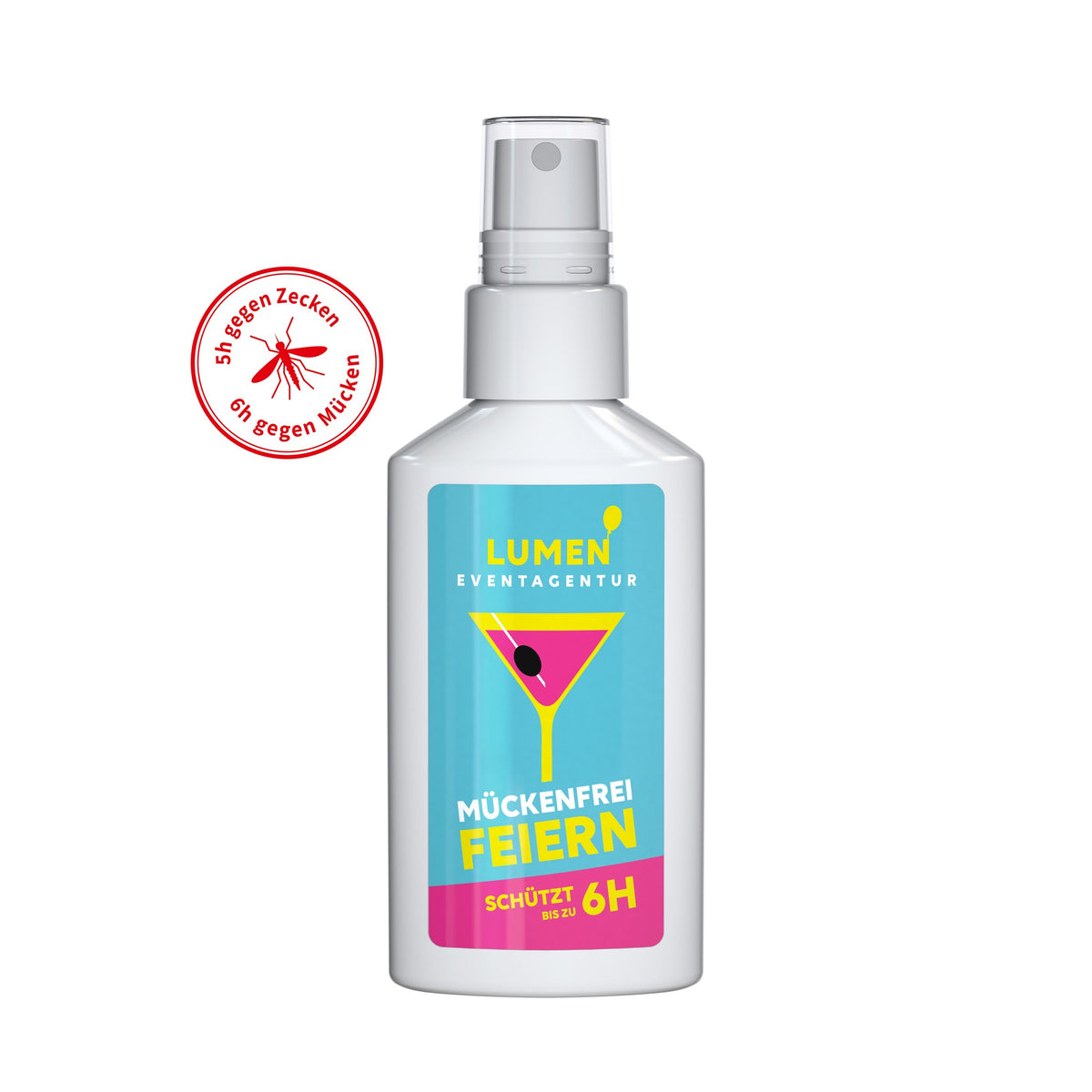Voorbeeld van een eigen ontwerp op insectenspray met icaridine in sprayflacon van 50 ml