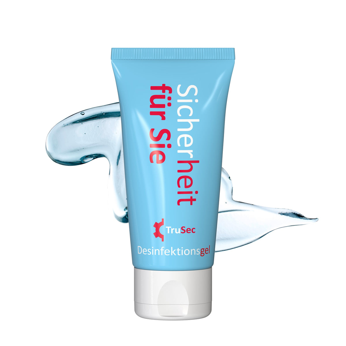 Voorbeeld van een eigen ontwerp op desinfectiegel in tube van 50 ml