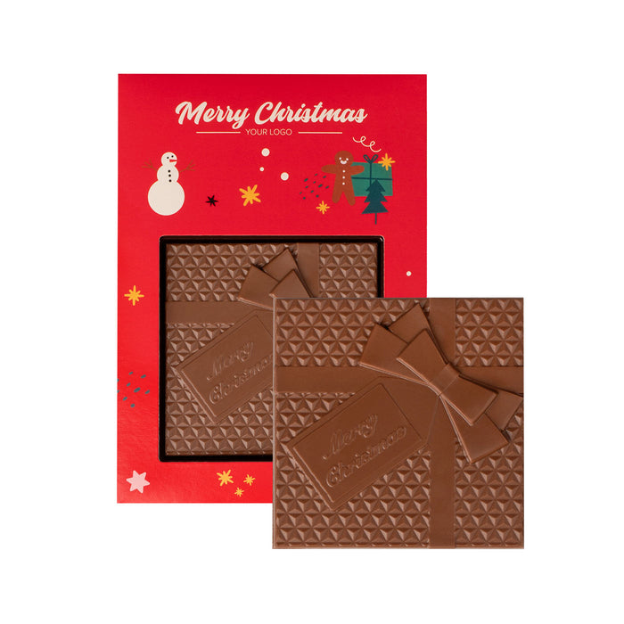 Chocolade cadeautje met logo in eigen verpakking (65 g)