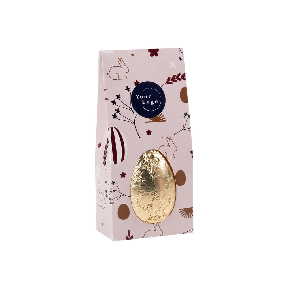 Chocolade Geluksei paasei in verpakking met folie
