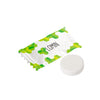 Druivensuiker pepermuntje in flowpack van witte folie met full colour bedrukking