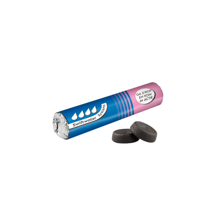 Rol Topdrop met een full colour bedrukte wikkel met bedrijfslogo