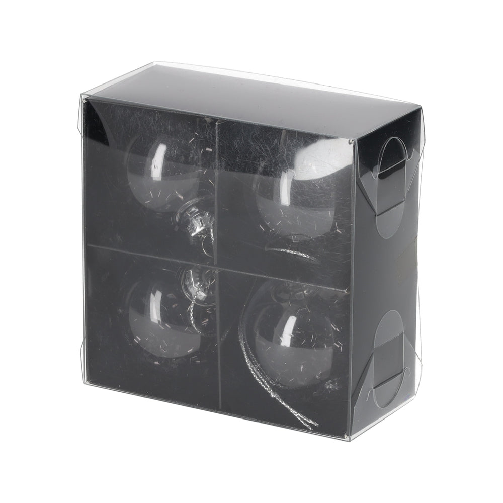 Glitter Kerstballen Zwart, set van 4 van JENS Living, productfoto 4