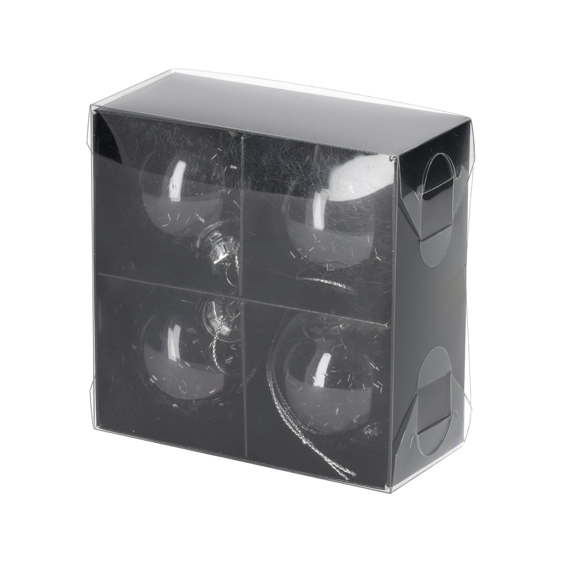 Glitter Kerstballen Zwart, set van 4 van JENS Living, productfoto 4