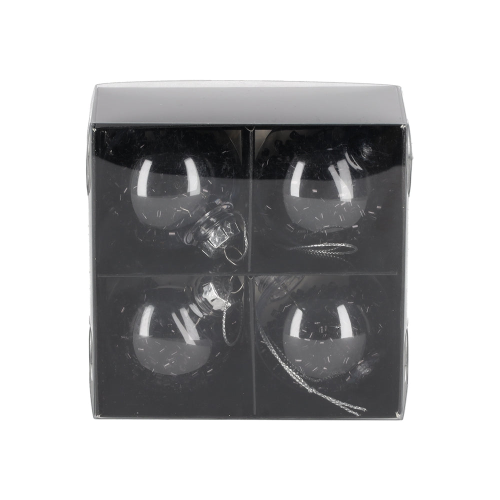 Glitter Kerstballen Zwart, set van 4 van JENS Living, productfoto 5