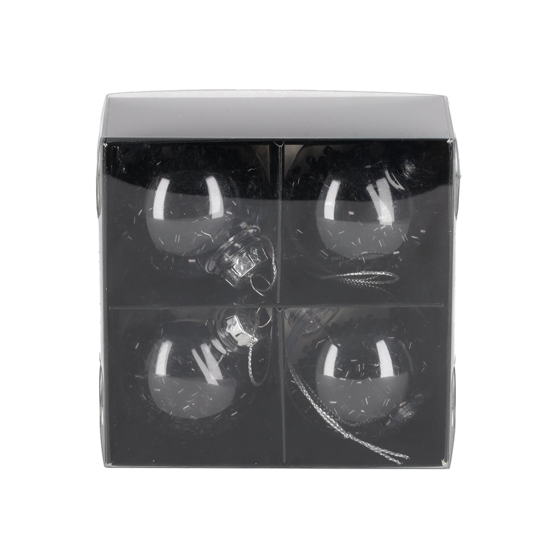 Glitter Kerstballen Zwart, set van 4 van JENS Living, productfoto 5