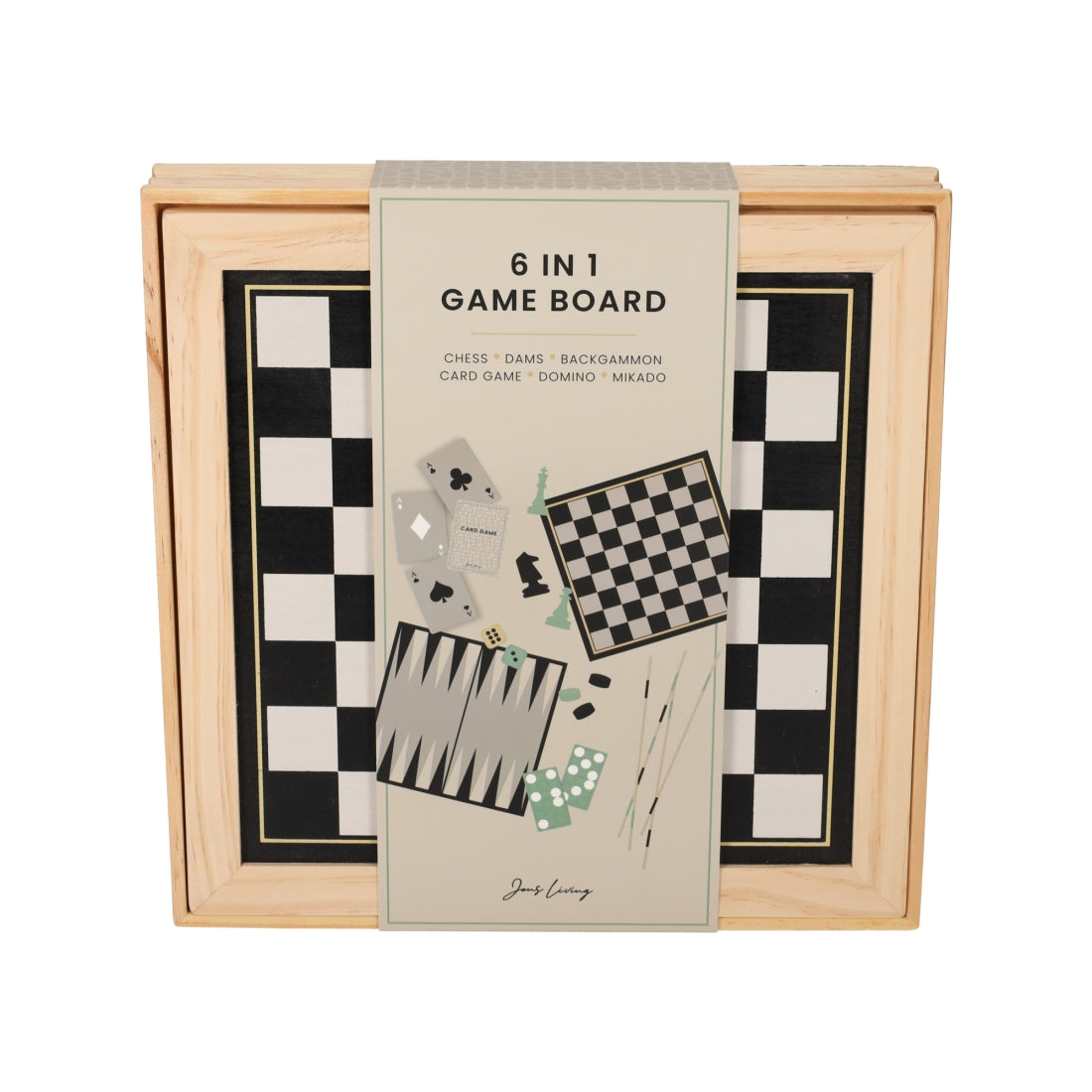 Houten 6-in-1 Spel van JENS Living, productfoto 2