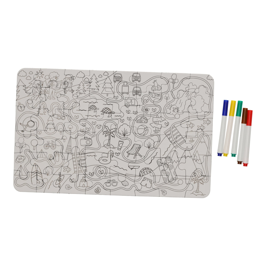Kleurplaat Puzzel Travel van JENS Living