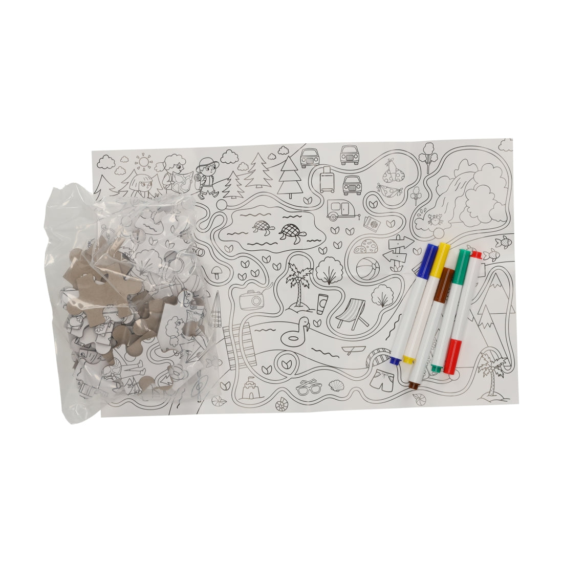 Kleurplaat Puzzel Travel van JENS Living, productfoto 2