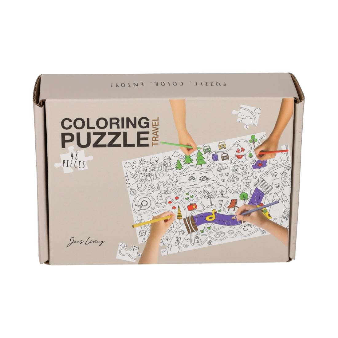 Kleurplaat Puzzel Travel van JENS Living, productfoto 4