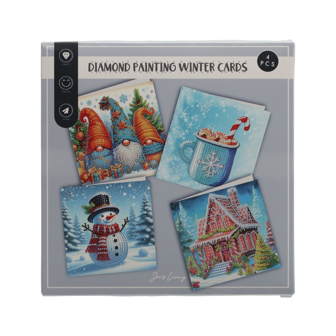 Diamond Painting Winterkaarten, set van 4 van JENS Living, productfoto 6