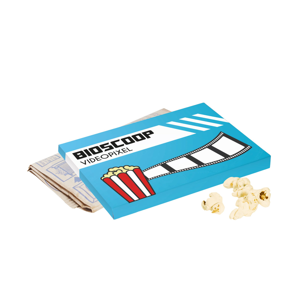 Plat full colour bedrukt doosje met 70 gram zoete magnetron popcorn