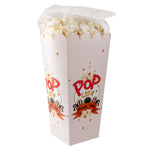 Full colour bedrukte popcorn doos gevuld met een zak zoete popcorn