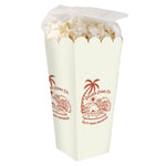 Full colour bedrukte doos gevuld met een zak zoute popcorn