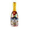 Transparante champagnefles gevuld met metallic sweets en full colour sticker met logo op de voorzijde
