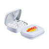 Wit Turbo mini scharnierblikje met pepermunt en full colour logo