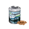 Rond blikje met chocolade pinda's en een full colour sticker rondom