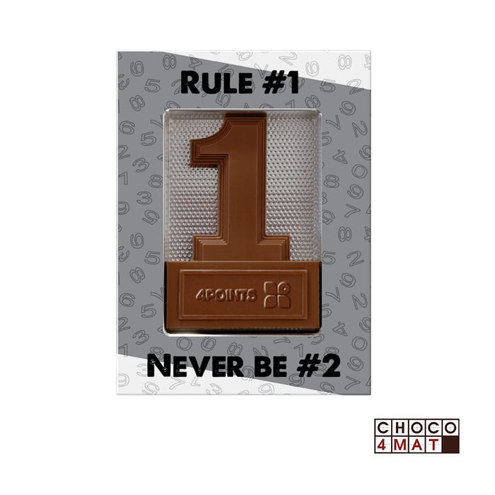 Chocolade nummer 1 met logo in eigen verpakking (65 g)