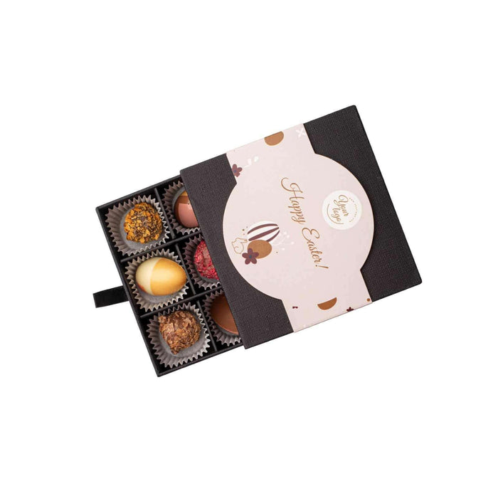 Pralines Pasen Momenten – Luxe Pralinébox met Chocolade-eitjes en Truffels