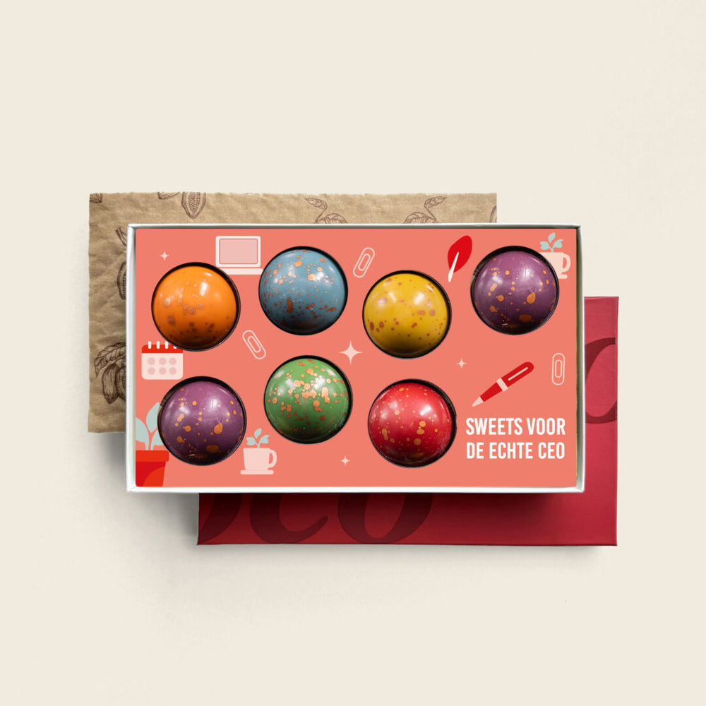 XL bonbons met thema, uitvoering Sweets voor de echte CEO, 7 bonbons