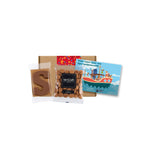 Bruin Sinterklaas brievenbusdoosje met kruidnootjes, chocolade schoenletter en bedrukte A6-kaart