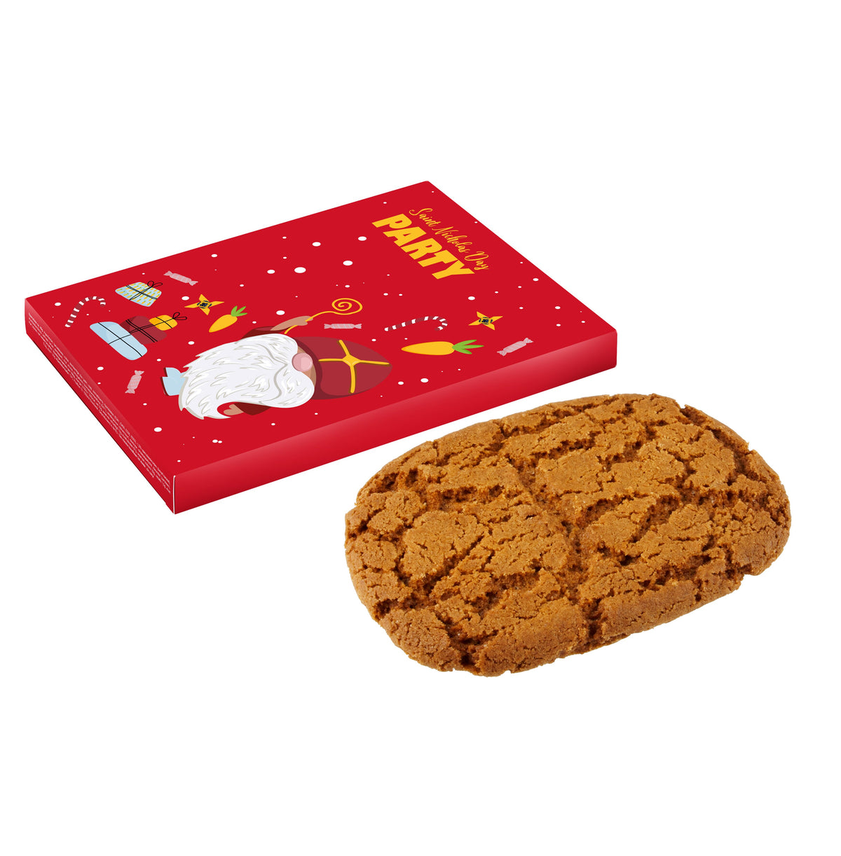 Full colour bedrukt kartonnen doosje met één speculaas snip