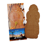 Grote speculaaspop in doosje met full colour bedrukte papieren wikkel