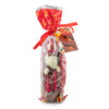 Grote holle melkchocolade Sinterklaaspop in bedrukte toefzak met kaartje