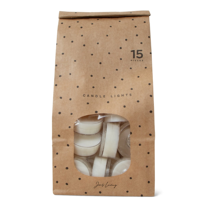 Theelichten In Zakje Kraft, set van 15 – JENS Living
