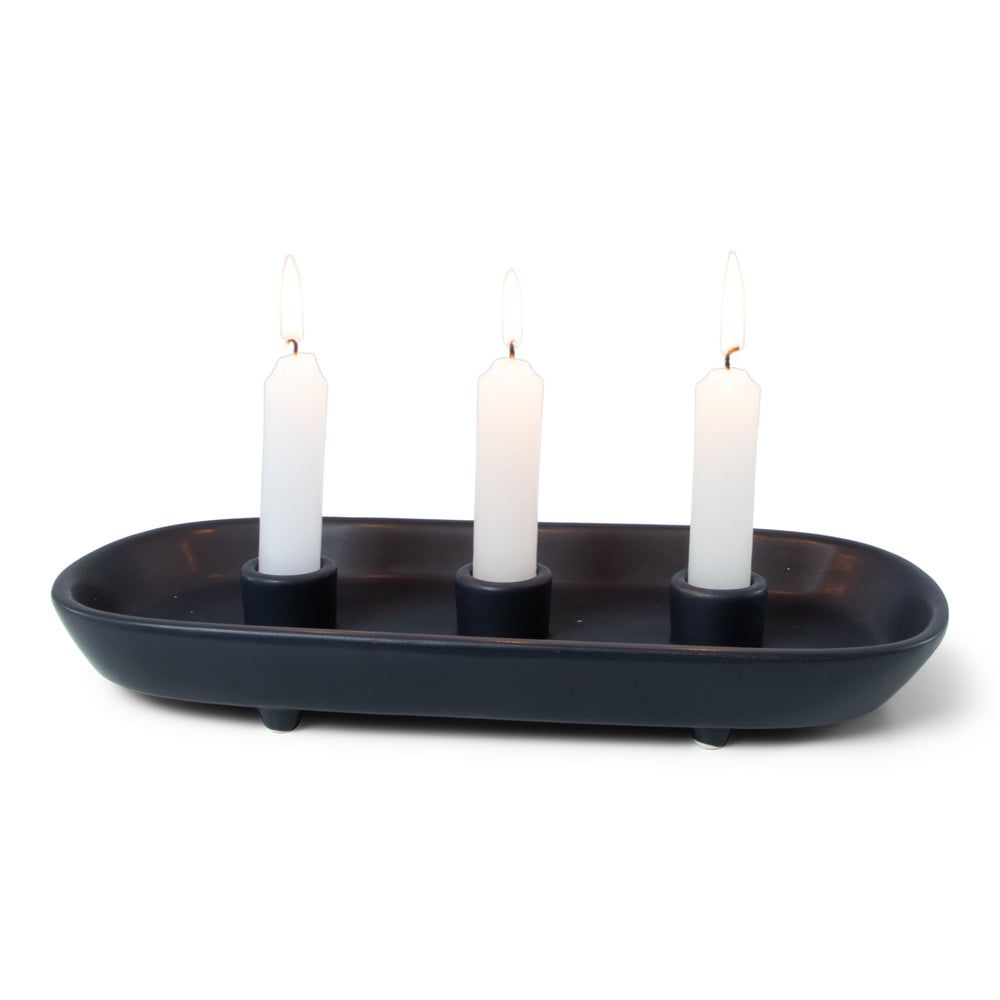 Keramieken Kandelaar Triple Zwart van JENS Living, productfoto 3