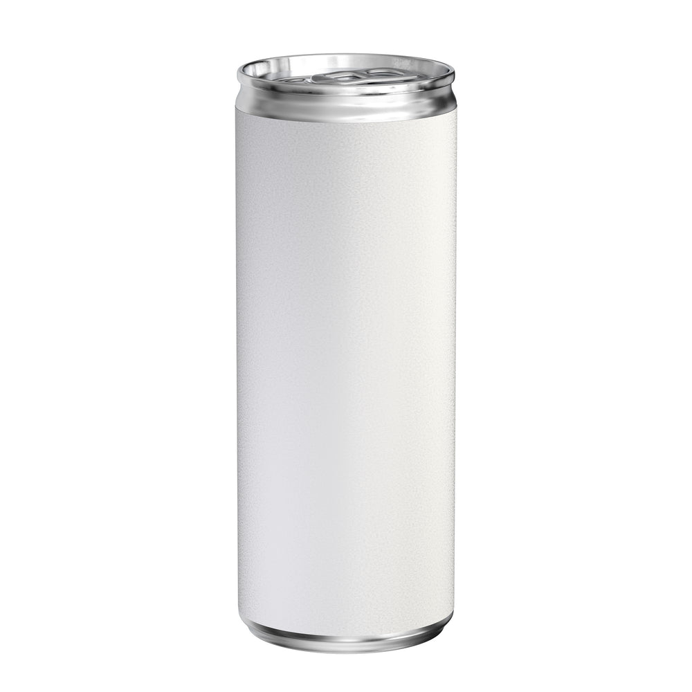 Latte macchiato in blikje van 250 ml, papieren etiket, mat, zonder opdruk