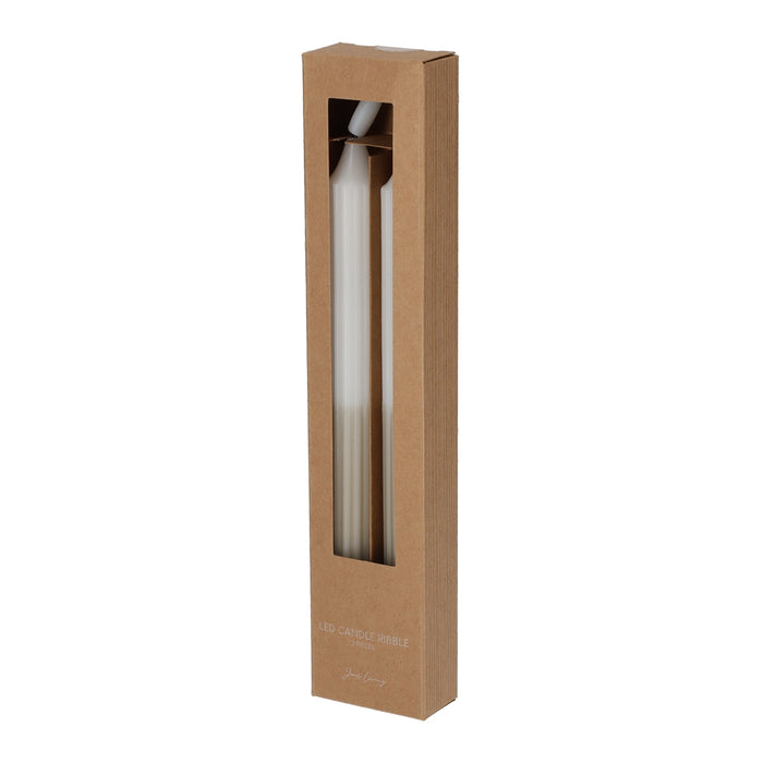 LED Dinerkaars Ribbel Wit/Taupe, set van 2 – JENS Living