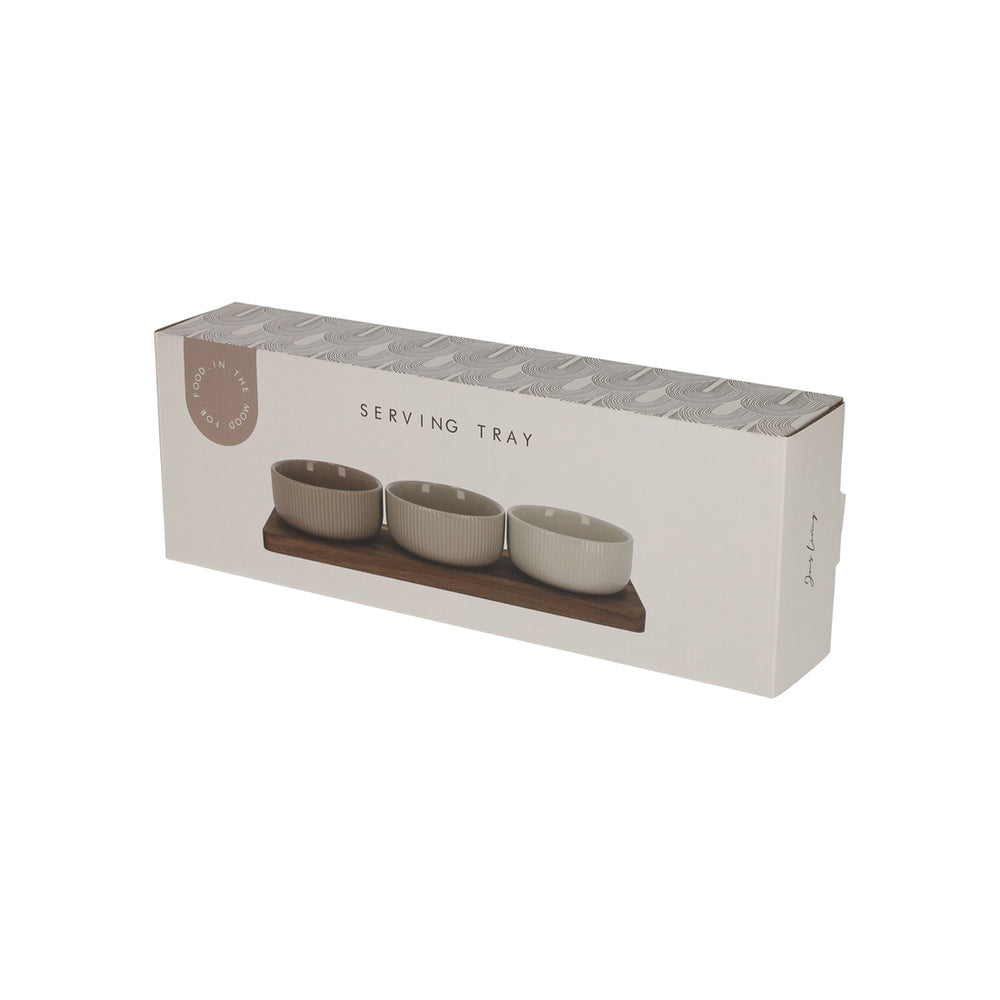 Serveerplank Met Schaaltjes Beige van JENS Living, productfoto 3