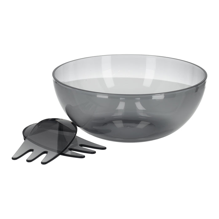 Acryl Saladeschaal Met Bestek Smoke – JENS Living