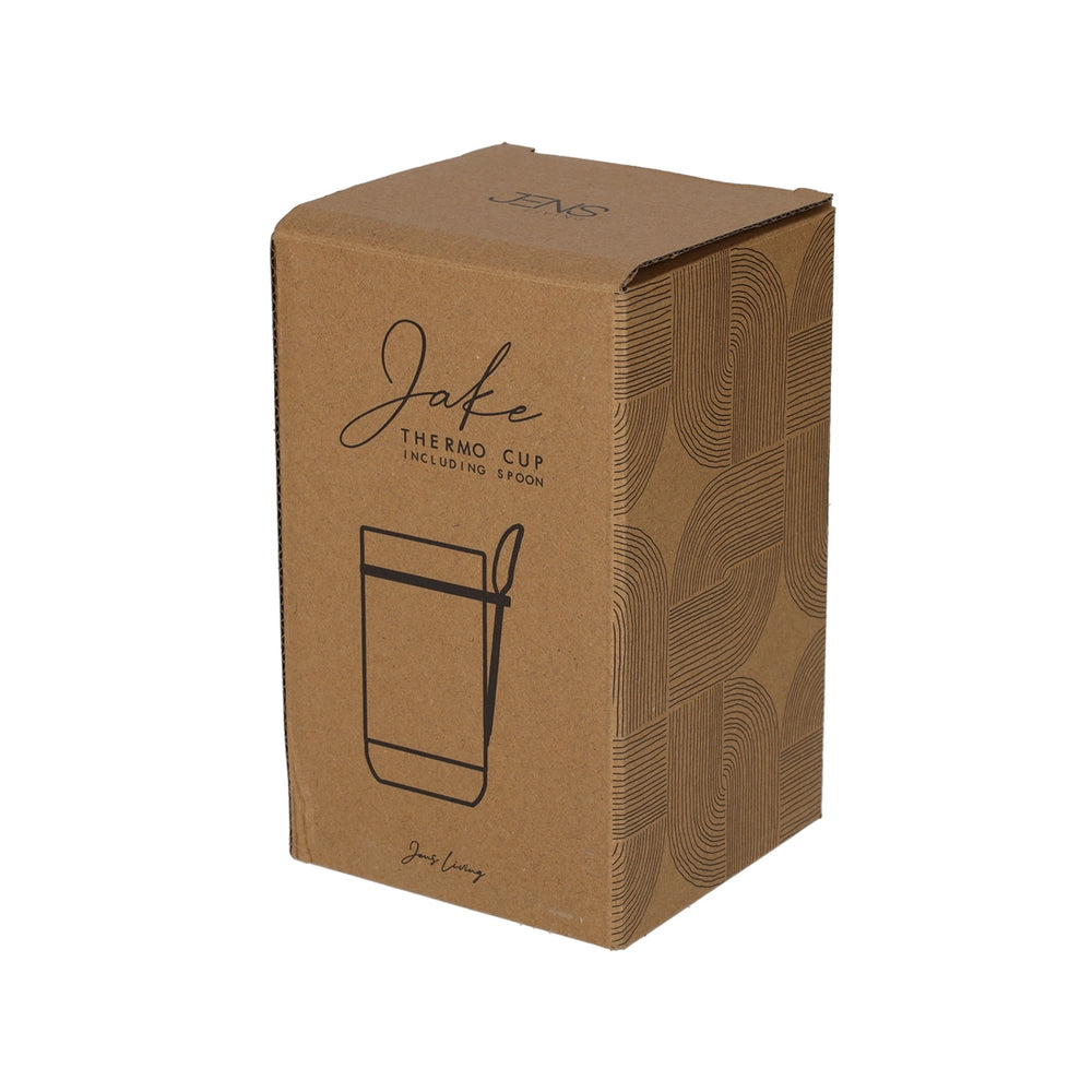 Thermo Beker met Lepel Jake Zwart van JENS Living, productfoto 2