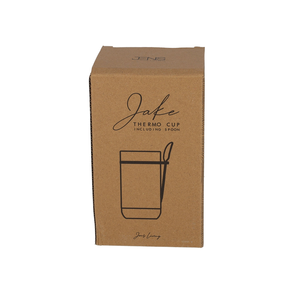 Thermo Beker met Lepel Jake Zwart van JENS Living, productfoto 3