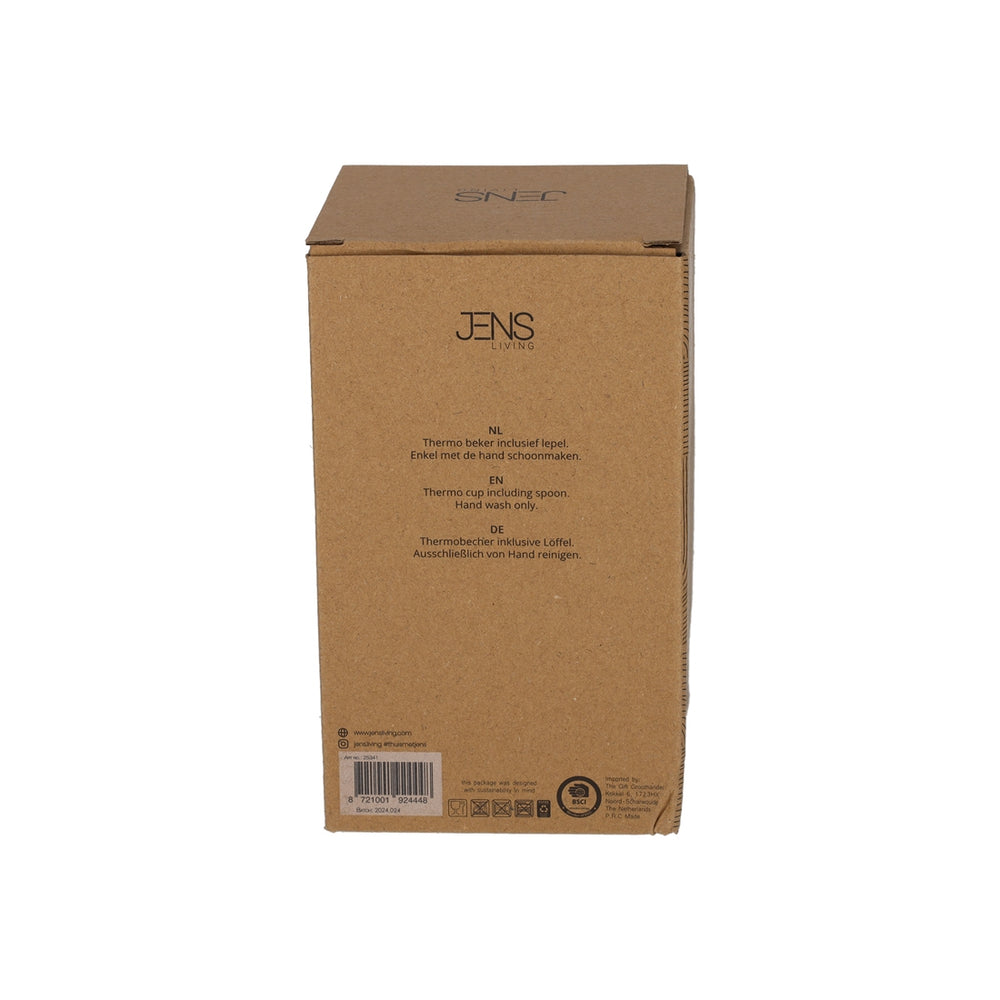 Thermo Beker met Lepel Jake Zwart van JENS Living, productfoto 4