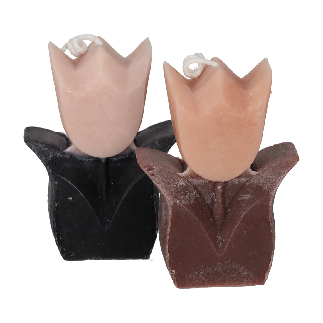 Tulp Kaarsen Taupe/Zwart, set van 2 van JENS Living, productfoto 2