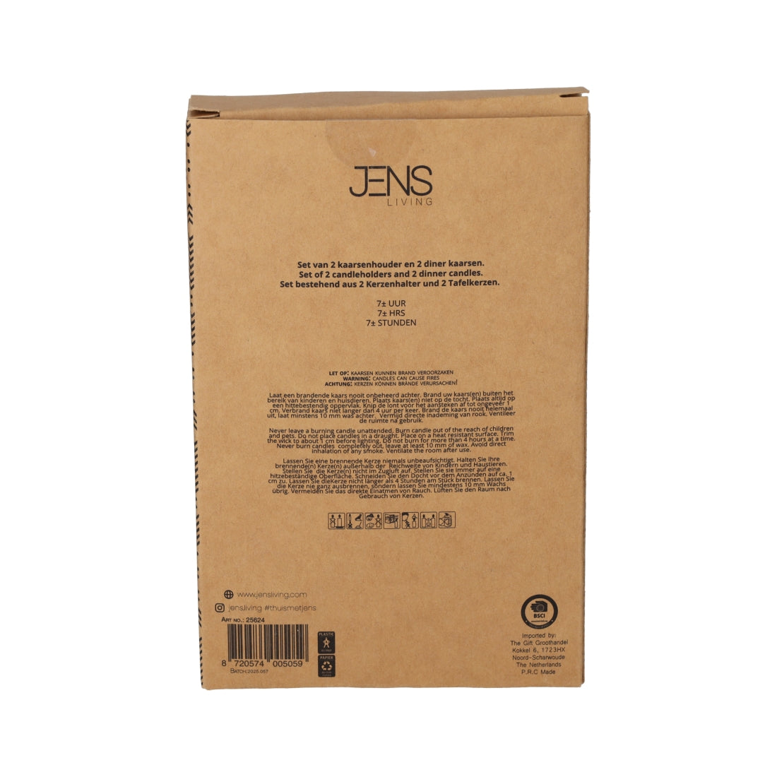 Giftset Kandelaar + Kaars Zwart, set van 2 van JENS Living, productfoto 5