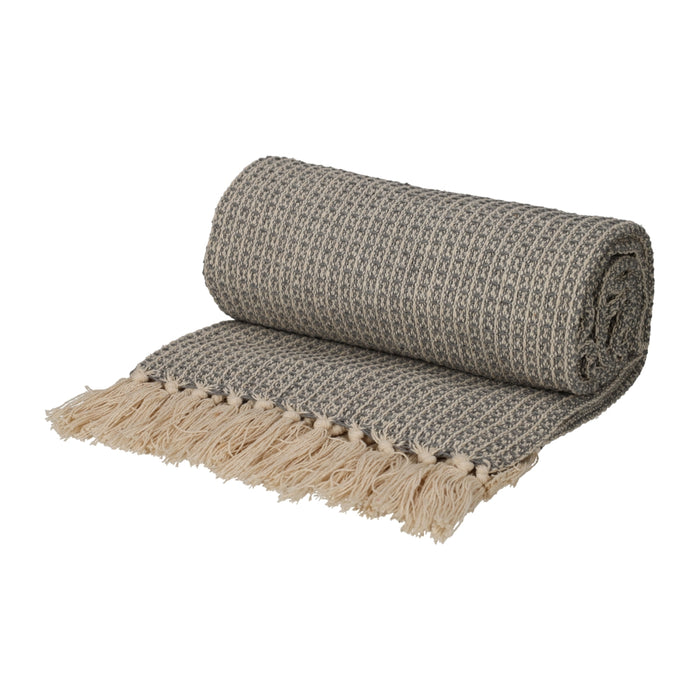 Recycled Cotton Plaid Wafel Grijs – JENS Living