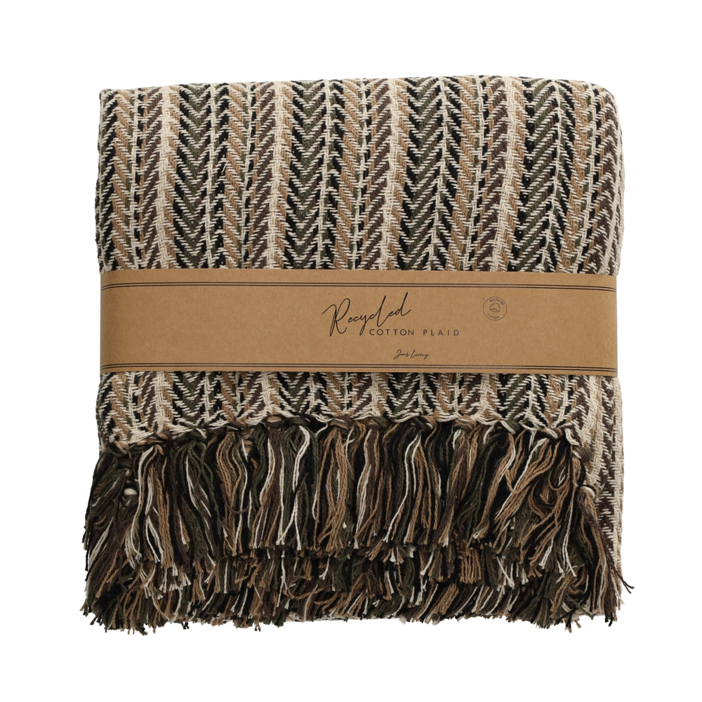 Recycled Cotton Plaid Pip Naturel van JENS Living, productfoto 3