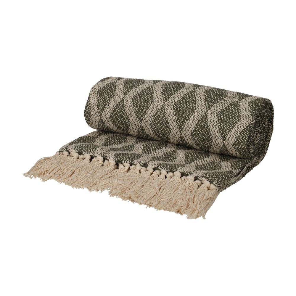 Basic Recycled Cotton Plaid Groen van JENS Living