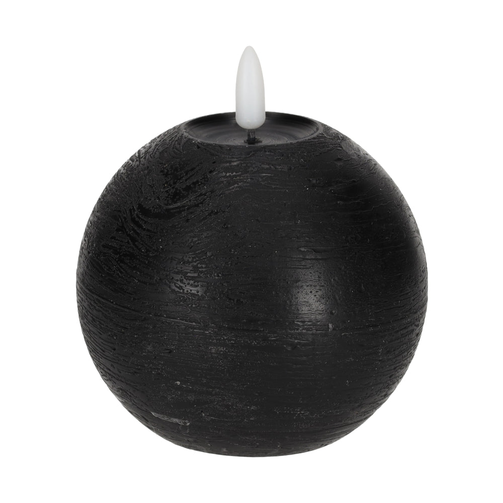 Rustieke LED Kaars Rond Zwart van JENS Living