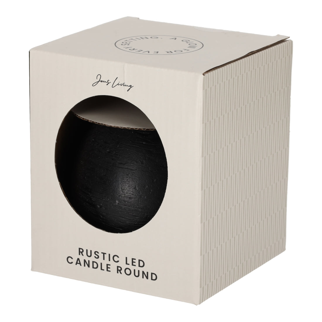 Rustieke LED Kaars Rond Zwart van JENS Living, productfoto 2