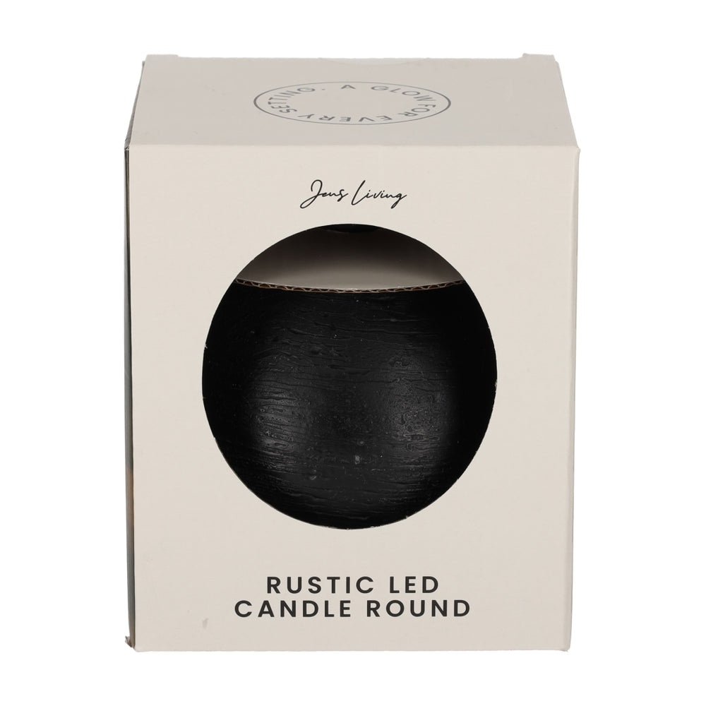 Rustieke LED Kaars Rond Zwart van JENS Living, productfoto 3