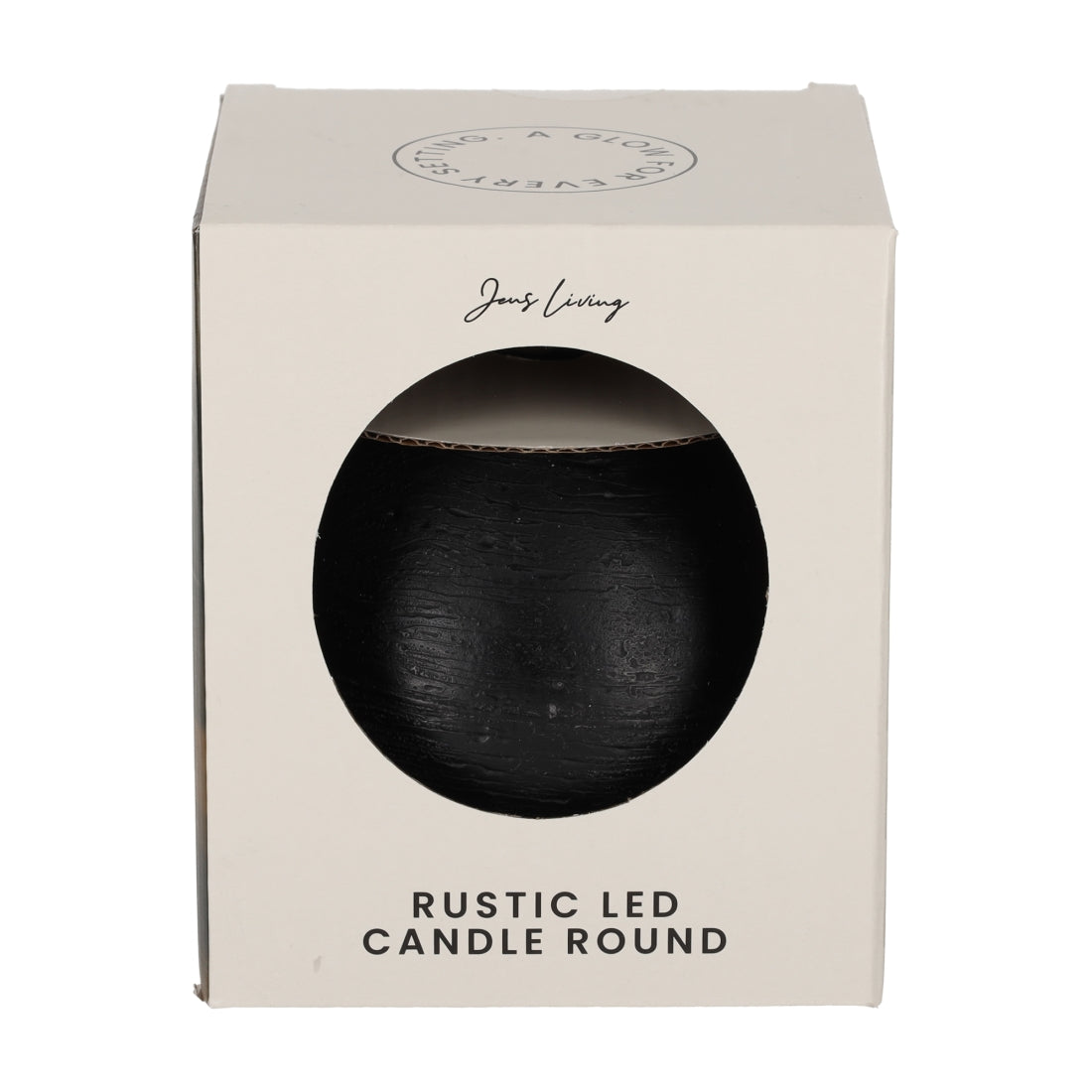 Rustieke LED Kaars Rond Zwart van JENS Living, productfoto 3