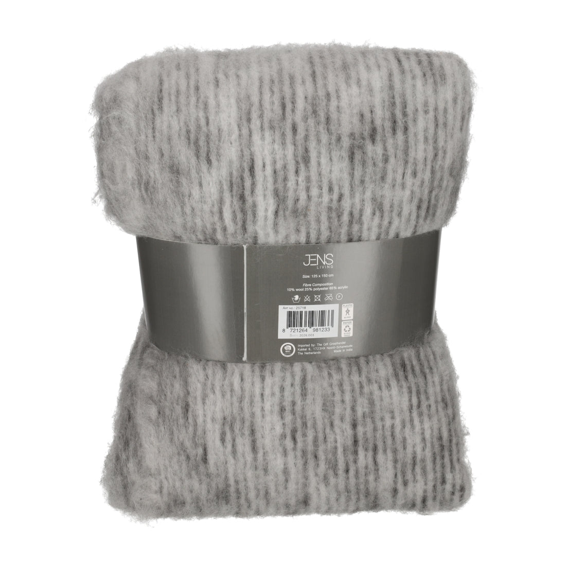 Mohair Plaid Jess Grijs van JENS Living, productfoto 3